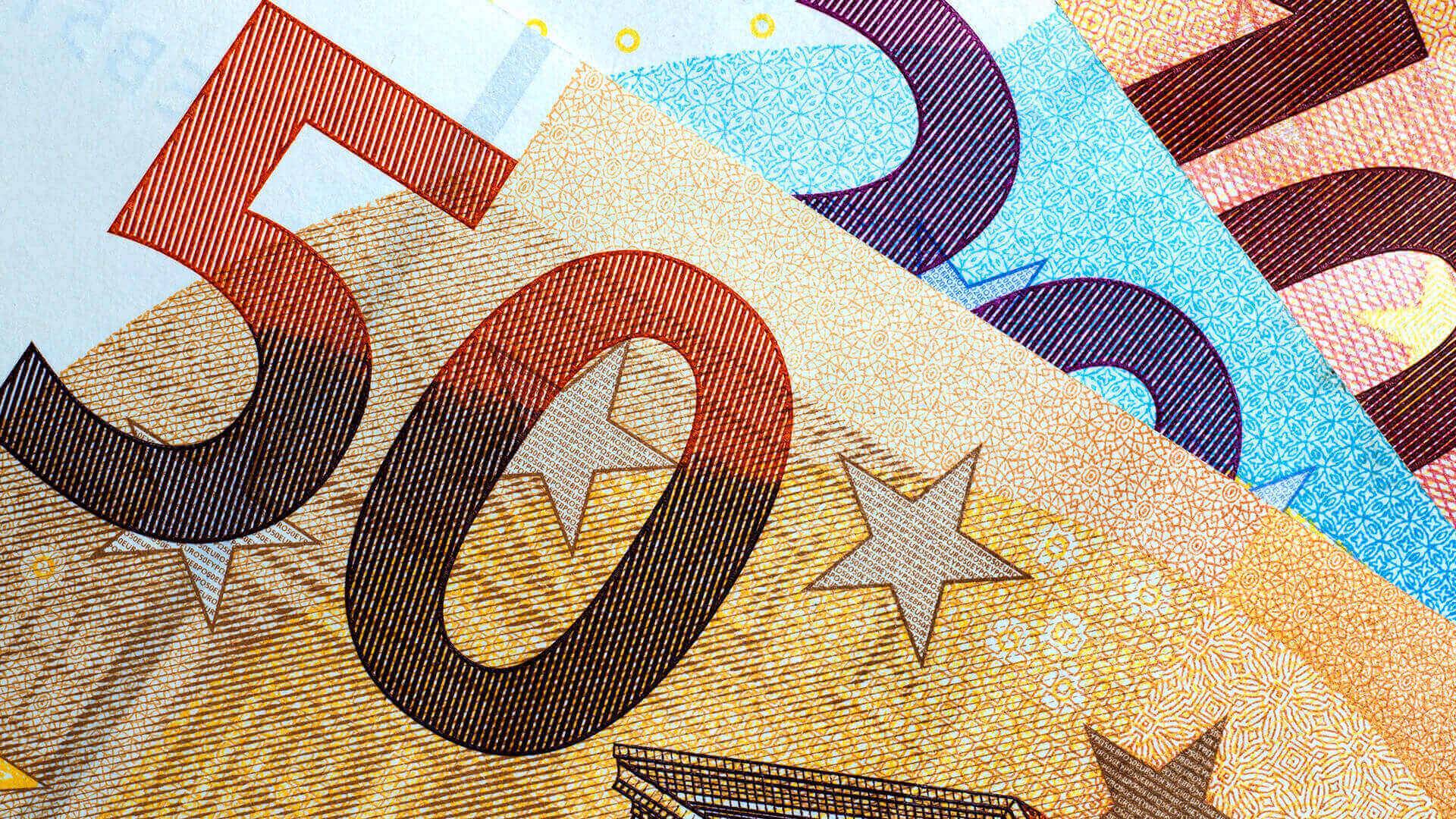Sammlung von 50-Euro-Banknoten